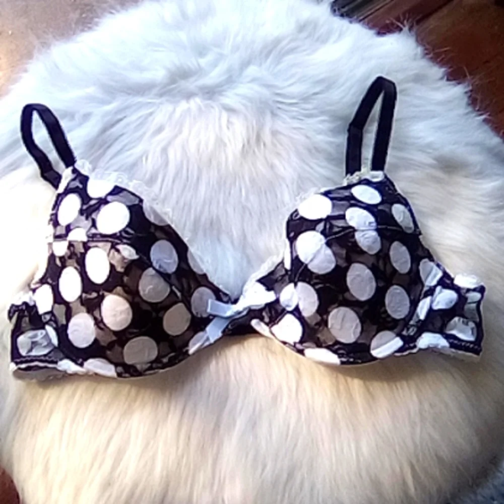 Polka dot lace bra